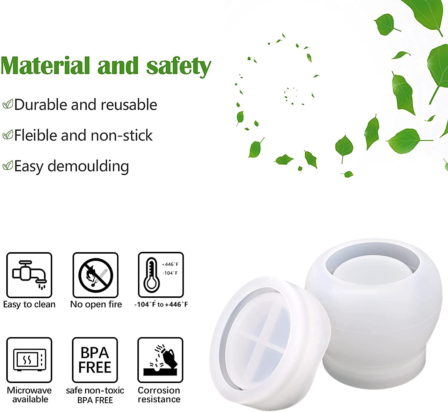 HASTHIP Silicone Molds for Jar and Lid, Epoxy Resin Molds for DIY Storage Bottle, Candle Holder, Candy Container, Epoxy Resin Casting Craft, Flower Pot HASTHIP Silicone Molds for Jar and Lid, Epoxy Resin Molds for DIY Storage Bottle, Candle Holder, Candy Container, Epoxy Resin Casting Craft, Flower Pot